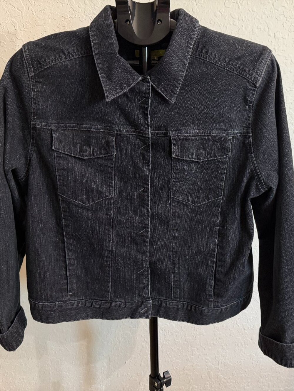 Sigrid Olsen black Denim Jacket XL